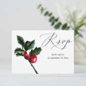 Winter Holly Berry & Greenery met Meal RSVP (Staand voorkant)