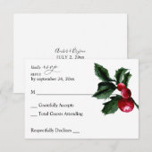 Winter Holly Berry no Meal RSVP Card (Voorkant / Achterkant)