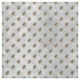 Winter Holly Berry Pattern Fabric Stof