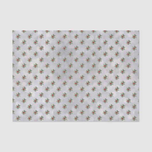 Winter Holly Berry Pattern Weefpapier Tissuepapier (Voorkant)