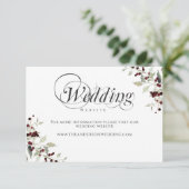 Winter Holly Berry Wedding Website Enclosure Card Informatiekaartje (Staand voorkant)