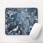Winter Holly Bird Muismat (Met muis)