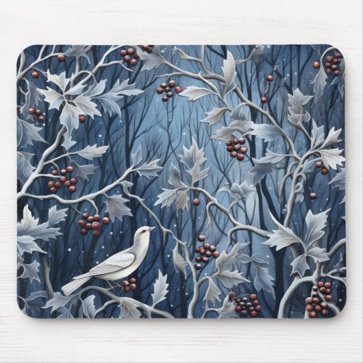 Winter Holly Bird Muismat (Voorkant)