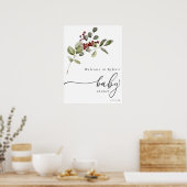 Winter Holly Branch Baby shower Welkom Foam Board Poster (Keuken)