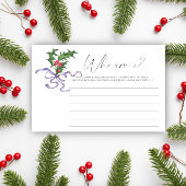 Winter holly branch Wie ben ik vrijgezellenfeest s Briefpapier