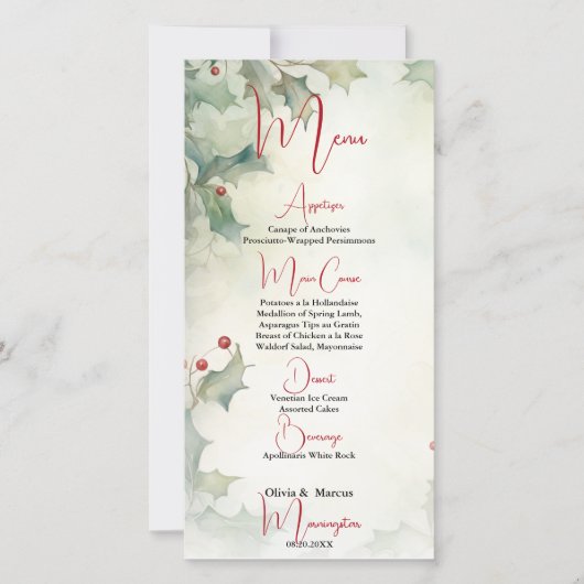 Winter Holly en bessen (Voorkant)