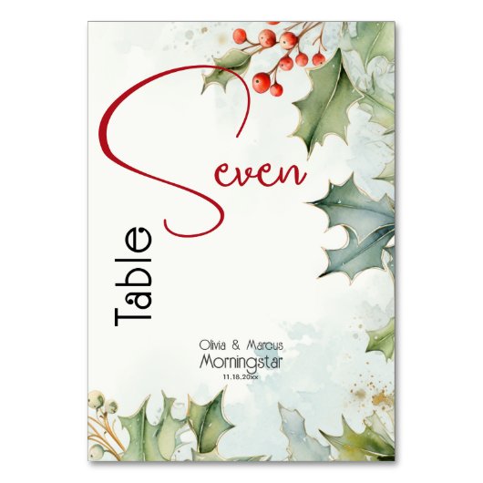 Winter Holly en bessen Kaart (Achterkant)