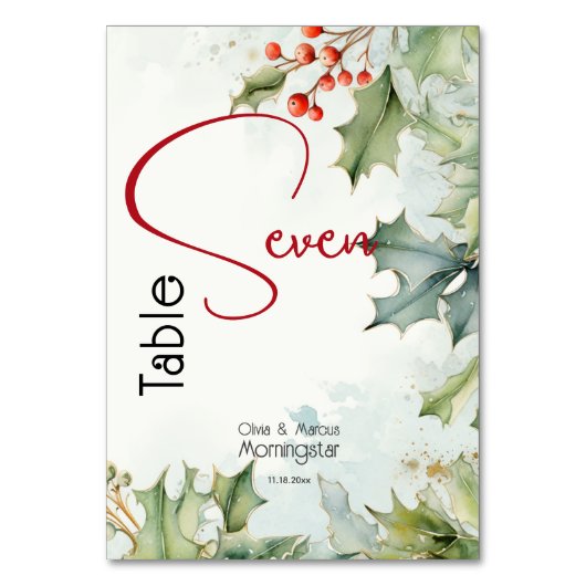 Winter Holly en bessen Kaart (Voorkant)