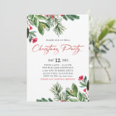 Winter Holly en bessen Kerstfeest Kaart (Staand voorkant)