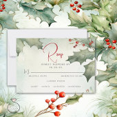 Winter Holly en bessen RSVP Kaartje