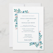 Winter Holly Floral Wedding Suite Uitnodiging (Voorkant)