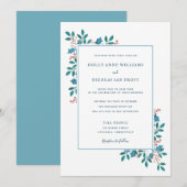 Winter Holly Floral Wedding Suite Uitnodiging (Voorkant / Achterkant)