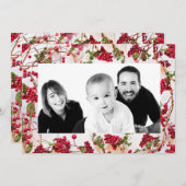 Winter Holly Foto Feestdagenkaart (Voorkant / Achterkant)