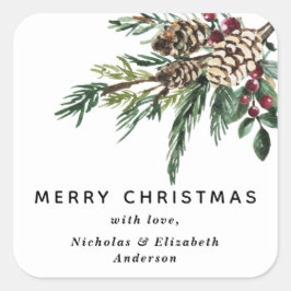 Winter Holly Kerst sticker