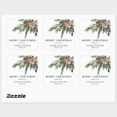 Winter Holly Kerst sticker (Vel)