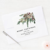 Winter Holly Kerst sticker (Envelop)