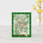 Winter Holly King Yule Kaart (Gele Bloem)