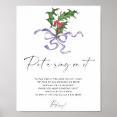 Winter holly krans - zet een ring op het spel post poster (Voorkant)