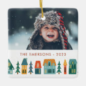 Winter Home Foto Keramisch Ornament (Voorkant)