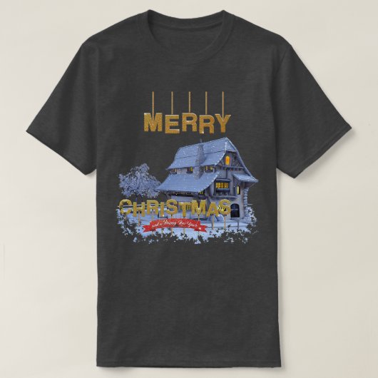 Winter home met sneeuwkerst t-shirt (Design voorkant)
