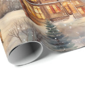 Winter Home Sneeuwdorp Cadeaupapier (Rol Hoek)