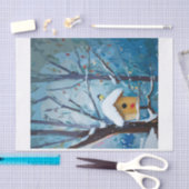 Winter Home, Snowy Birdhouse Tissuepapier (Craft)