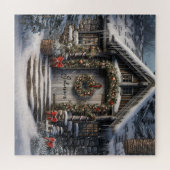 Winter Home Vakantie Kerstmis Retro  Custom Legpuzzel (Horizontaal)