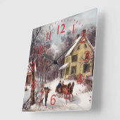 Winter Homestead Vierkante Klok (Hoek)