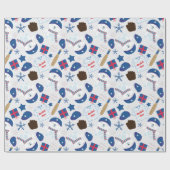 Winter-honkbalpatroon Cadeaupapier (Vlak)