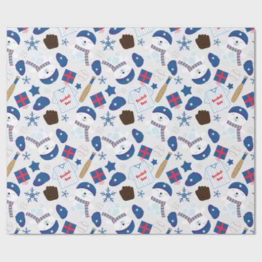 Winter-honkbalpatroon Cadeaupapier (Vlak)