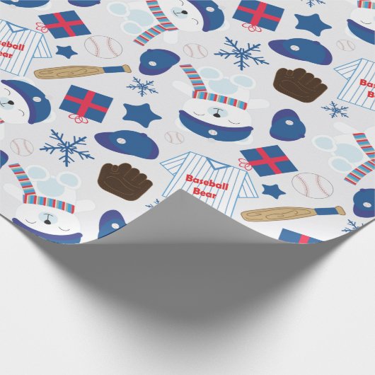 Winter-honkbalpatroon Cadeaupapier (Hoek)