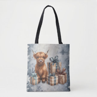 Winter Hoogland Koe Blauwe Cadeaus Tote Bag