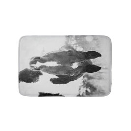 Winter Horse Black en White Badmat