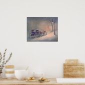 WINTER HORSE & BUGGY DOOR SHARON SHARPE POSTER (Keuken)