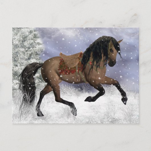 Winter Horse Fantasy Art Briefkaart (Voorkant)