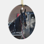 Winter Horse Hitch Keramisch Ornament (Rechts)