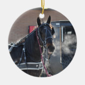 Winter Horse Hitch Keramisch Ornament (Voorkant)
