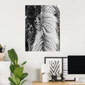 Winter Horse Mane met sneeuw Poster (Thuiskantoor)