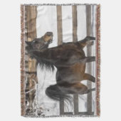 Winter Horse Sherpa Blanket Deken (Voorkant Verticaal)