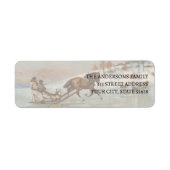  Winter Horse Sleigh Ride Label (Voorkant)