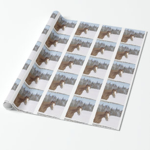Winter Horse Theme Kerstfeestdagen Cadeaupapier