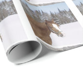 Winter Horse Theme Kerstfeestdagen Cadeaupapier (Rol Hoek)