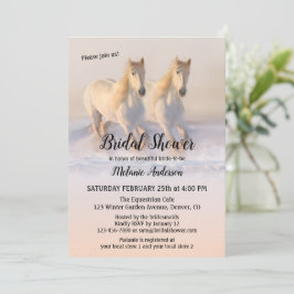 Winter Horses in Sneeuwbridal Shower Invitation Kaart