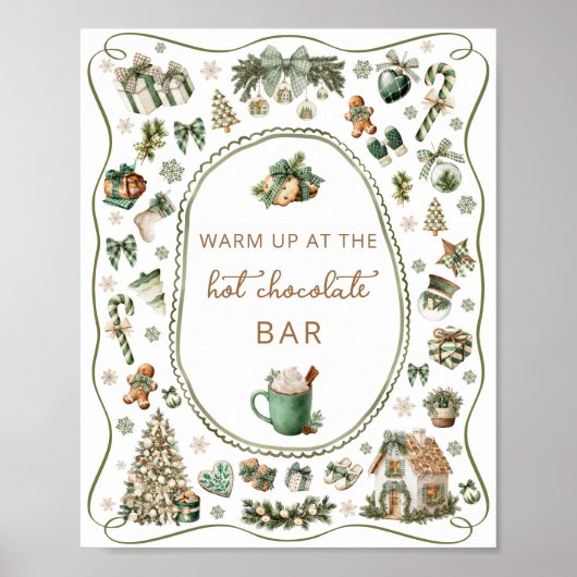 Winter Hot Chocolate Bar Baby Shower Poster (Voorkant)