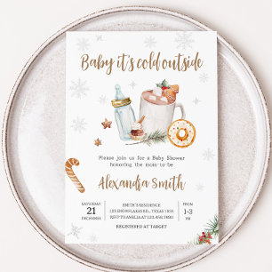 Winter Hot Cocoa Baby zijn koude buiten Baby showe Kaart