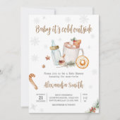 Winter Hot Cocoa Baby zijn koude buiten Baby showe Kaart (Voorkant)