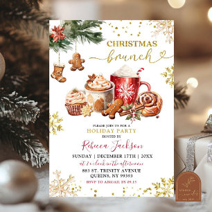 Winter Hot Cocoa en Koekjes Kerst Brunch Kaart