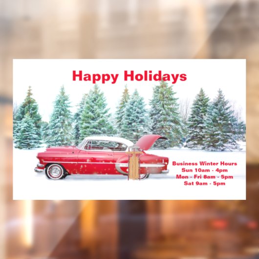  Winter Hour Business Sign,  Raamsticker (Vel 2)