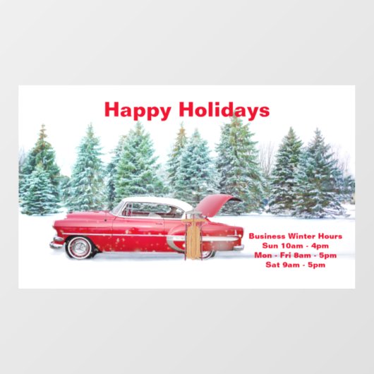  Winter Hour Business Sign,  Raamsticker (Vel)