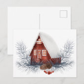 Winter House Festive Briefkaart (Voorkant / Achterkant)